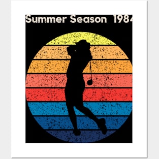 Summer Season 1984 Retro Golf Outdoor Sports Retro Sunset Design Posters and Art